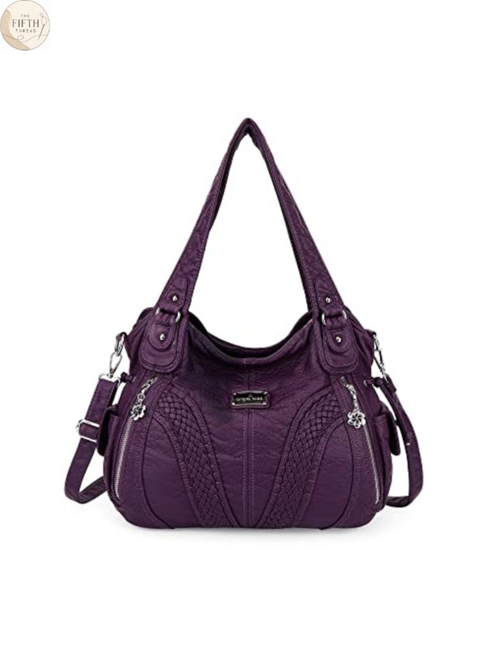 Women's Washed PU Leather Hobo Tote Shoulder Bag Crossbody Purse